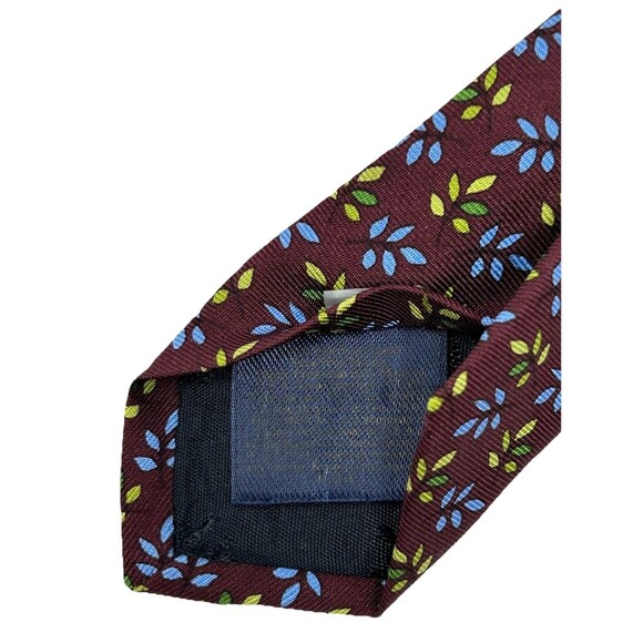 Brooks Brothers‎ Silk Tie Burgundy Blue Green Floral Pattern  60" x 3.5" - Picture 6 of 8